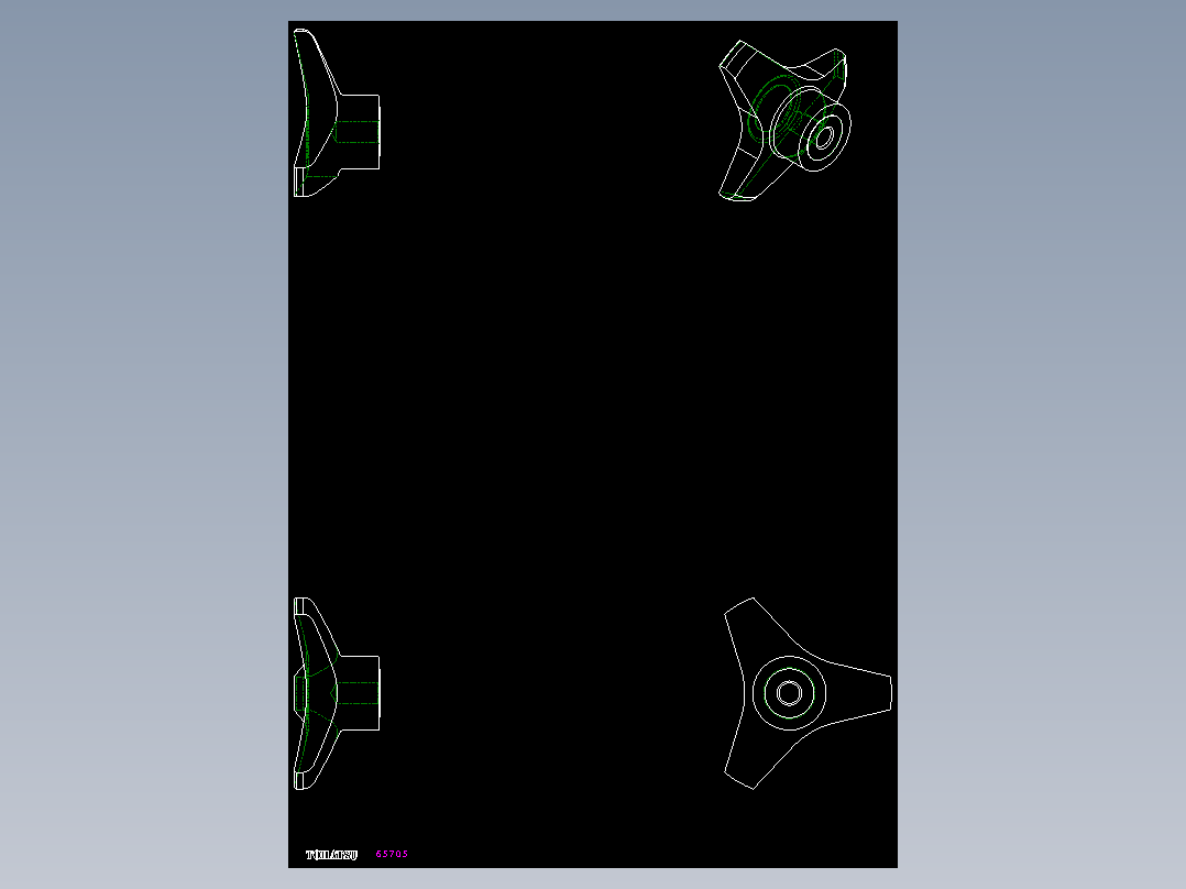三瓣型把手VB.639-2D多系列多零件图纸模型