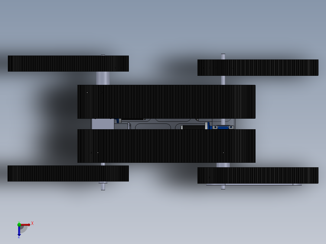 履带车救援机器人俯视图