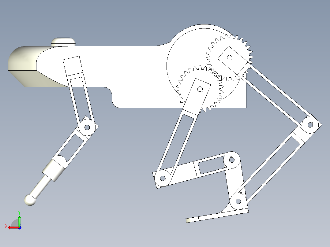 青蛙弹跳机器人后视图