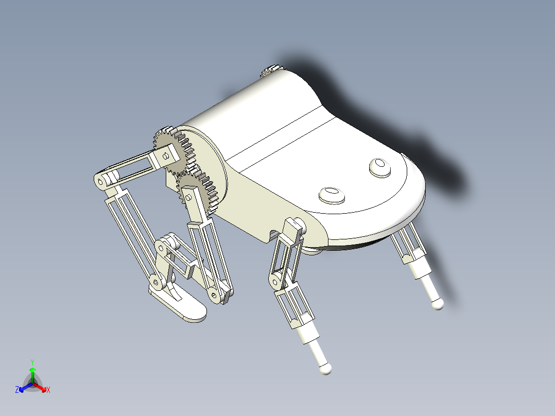 青蛙弹跳机器人正等轴测图
