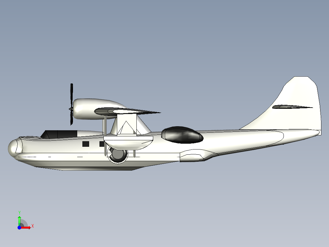 联合PBY-5A卡特琳娜飞行船和两栖飞机前视图