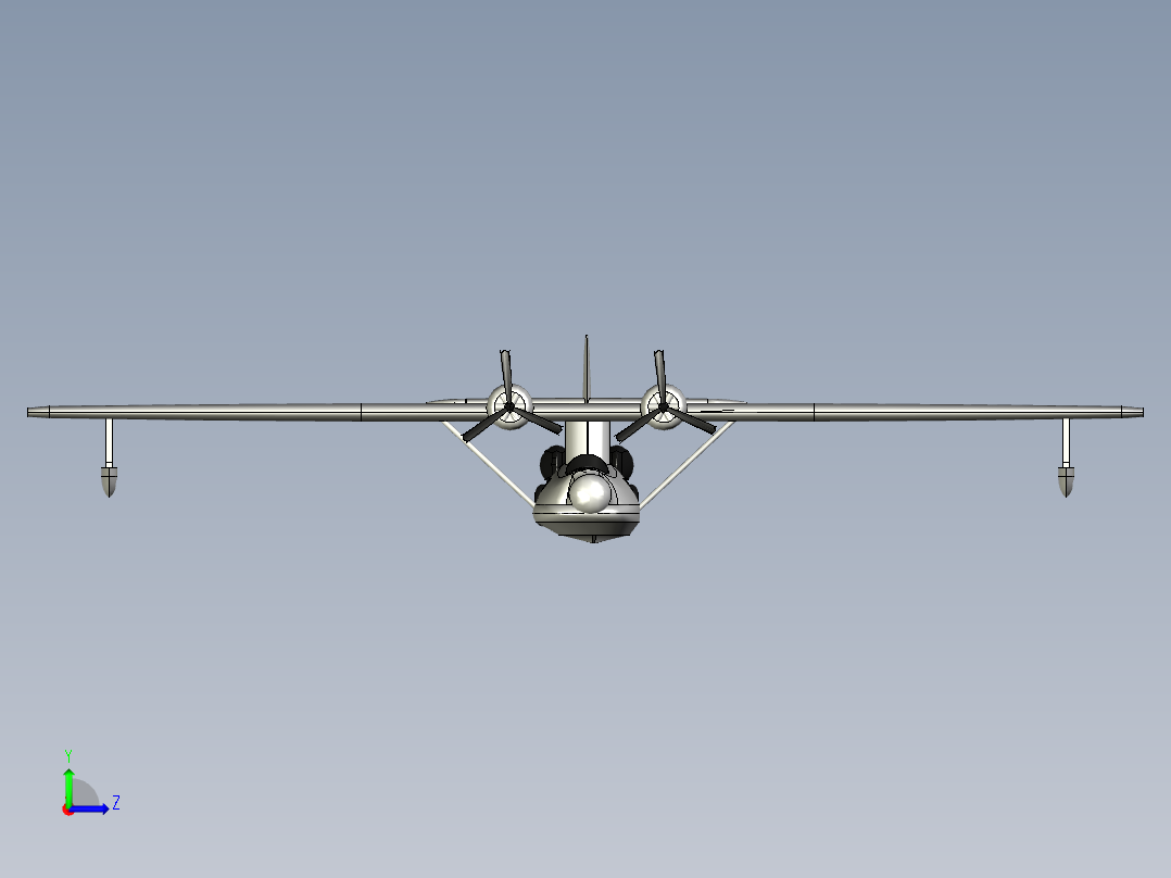 联合PBY-5A卡特琳娜飞行船和两栖飞机左视图