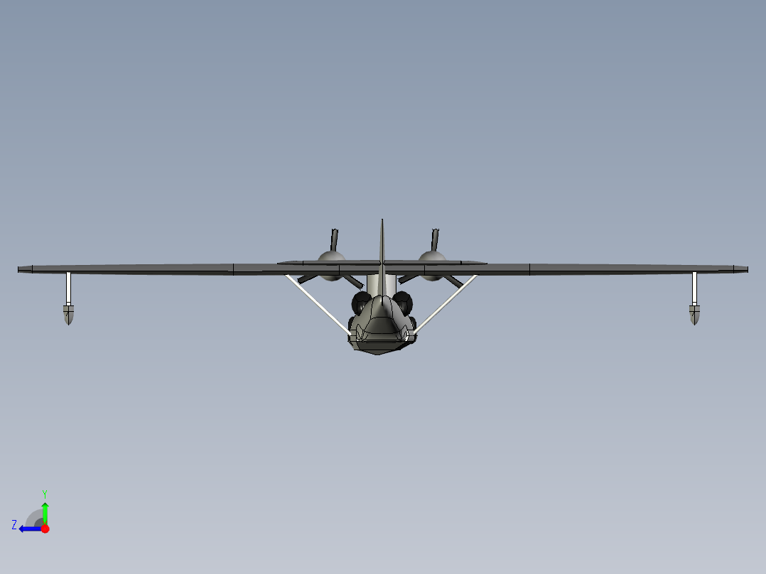 联合PBY-5A卡特琳娜飞行船和两栖飞机右视图