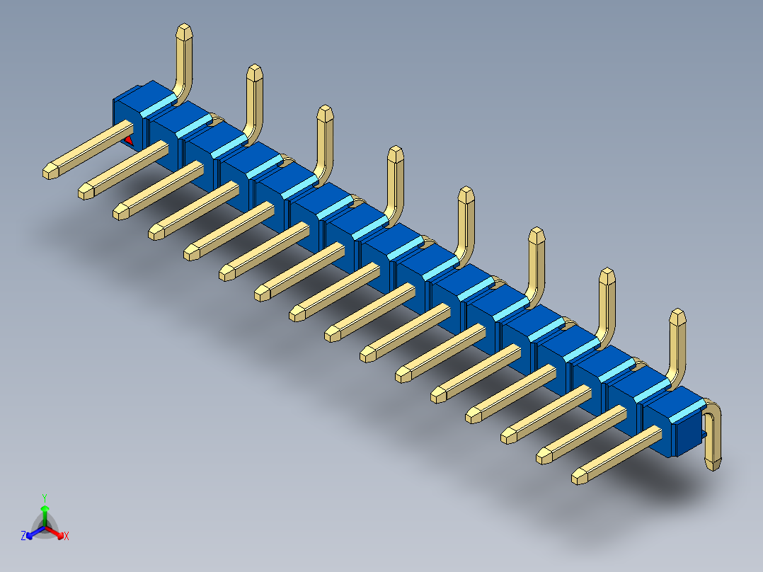 彩色公排针 100mil 2.54mm 系列-DS1022_blue_16p_100mil_Type_SMT_R1_rev1.0