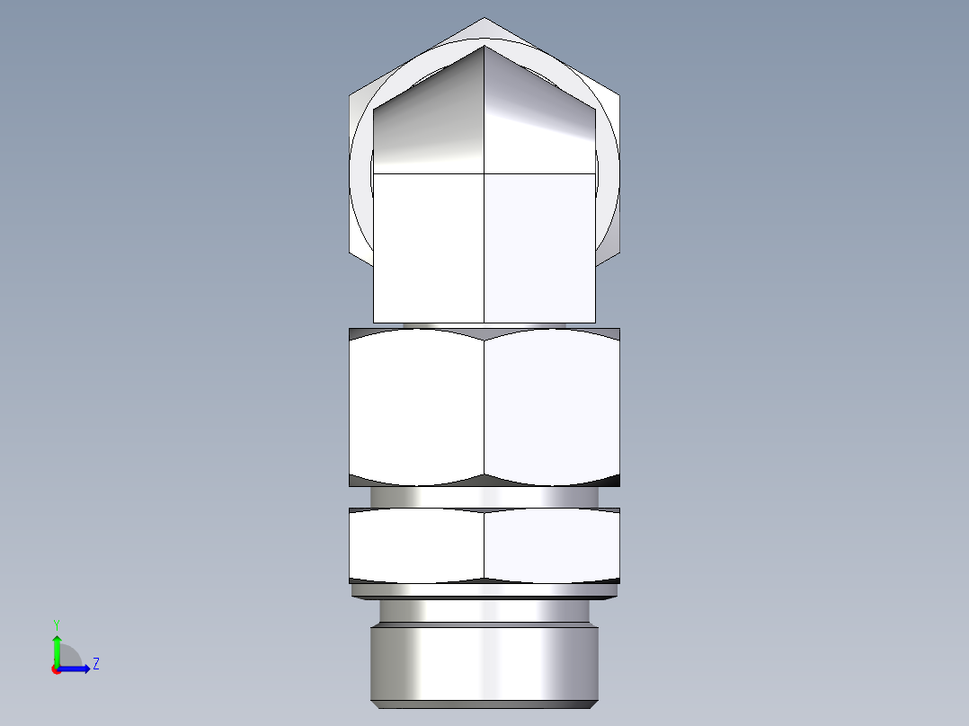 卡套式工业通用硬管接头EO_Assembled_adjustable_standpipe_elbow_EVW30SM71左视图