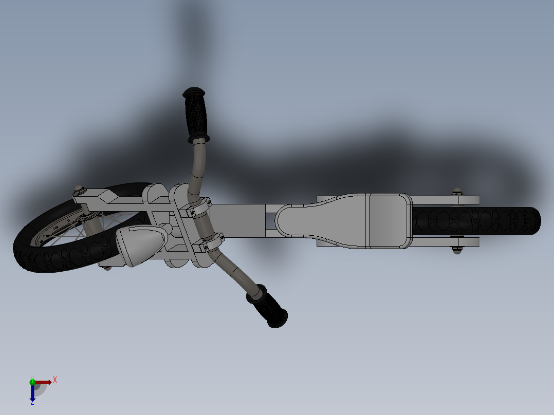 67---自行车改造的充电配件设计模型sw2010三维图纸模型设计图纸俯视图