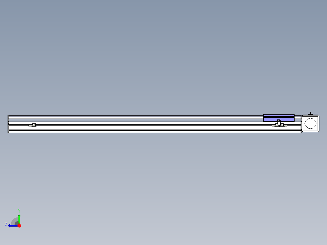 同步带滑台-半封闭B17-L100-S1250-L-P75-D3-N3右视图