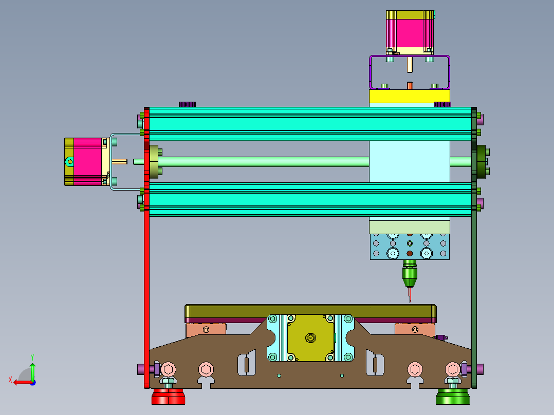 小型玉石数控雕刻机后视图