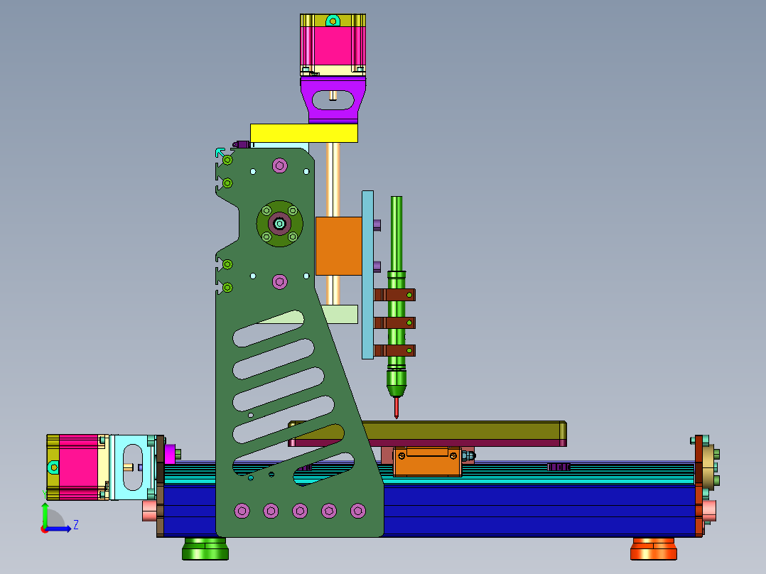 小型玉石数控雕刻机左视图