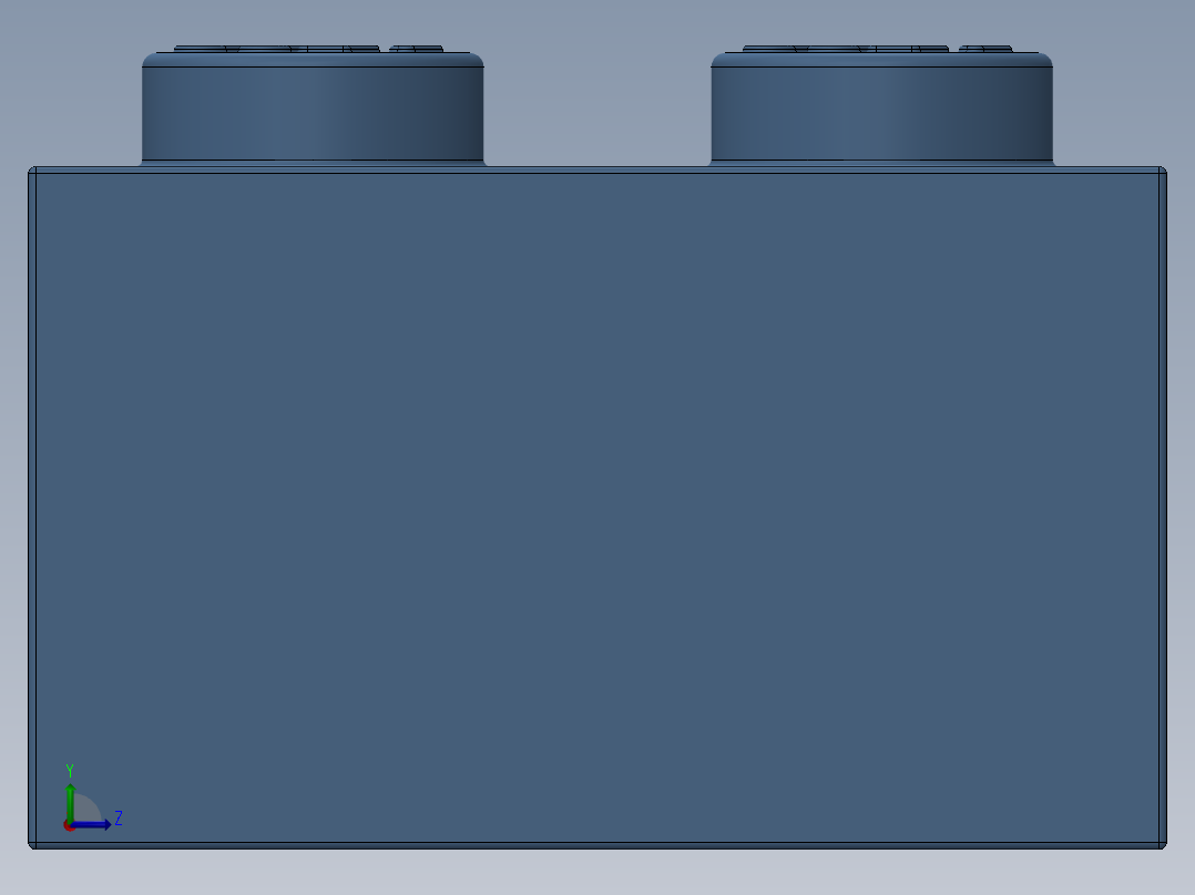 乐高套装 4421基本积木-6162897 - 2456 - 44237 Medium Blue Brick 2 x 6.SLDPRT左视图