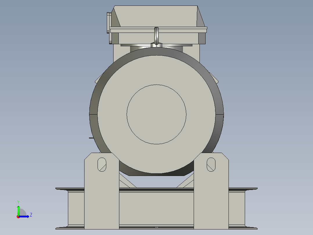 电动发电机 400kWt 的焊接框架设计左视图