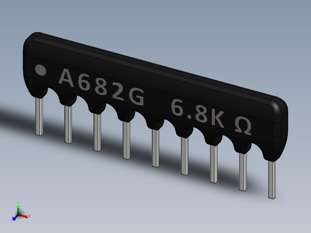 电容器 二极管 电阻器-Resistor Network 6.8K Ohm 9-Pin