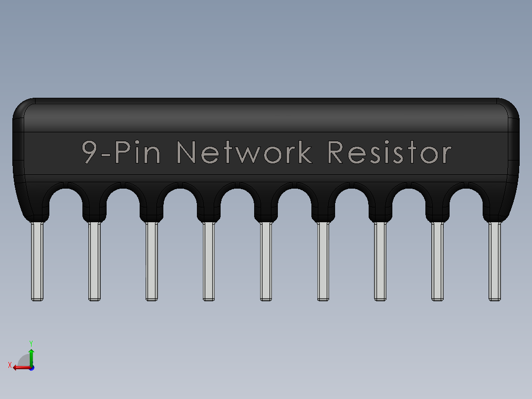 电容器 二极管 电阻器-Resistor Network 6.8K Ohm 9-Pin后视图