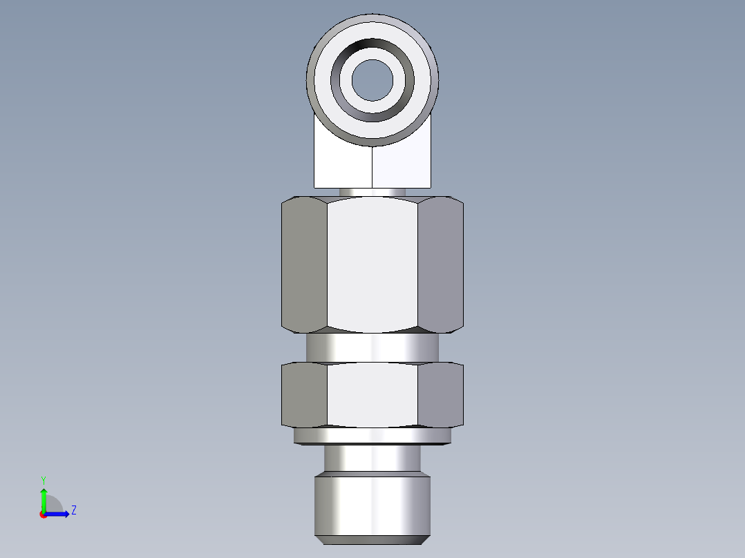 卡套式工业通用硬管接头EO_Assembled_adjustable_standpipe_branch_tee_EVT08SMOMD71左视图