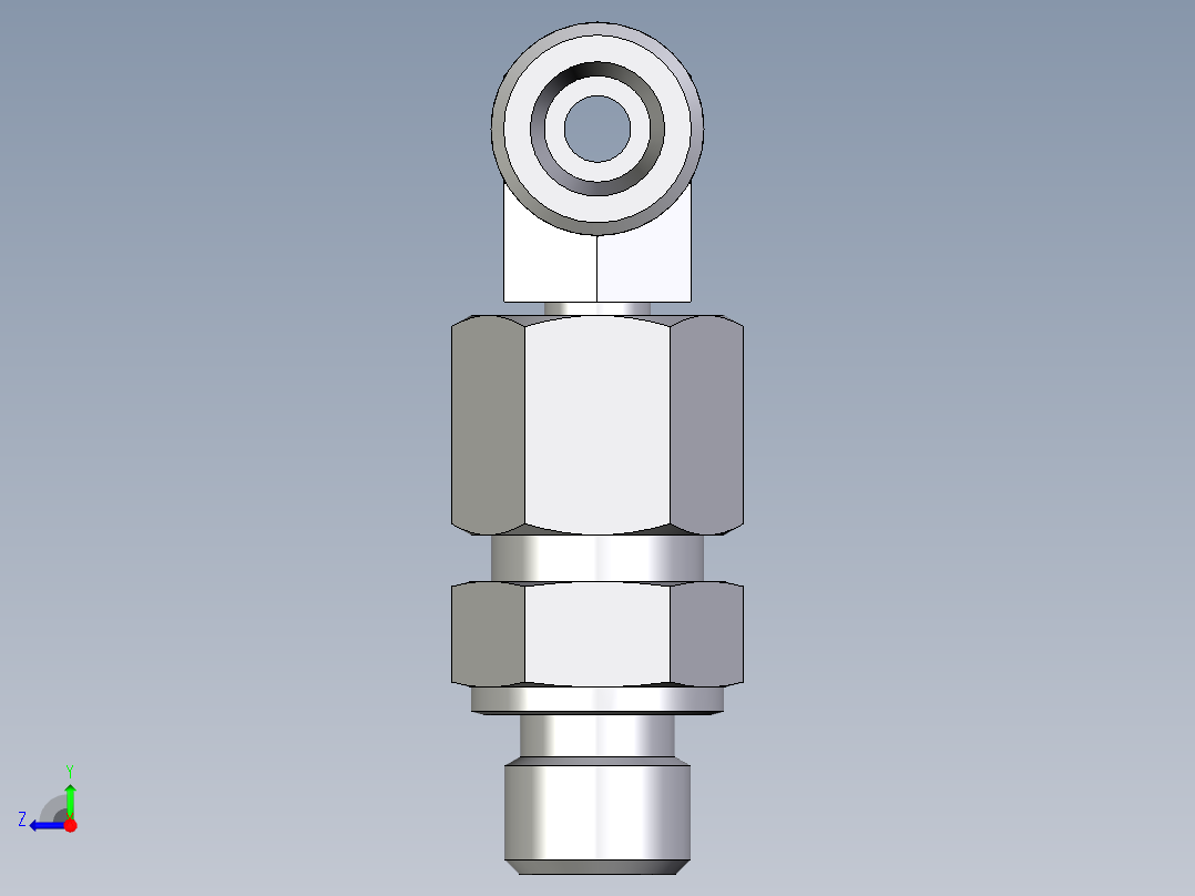 卡套式工业通用硬管接头EO_Assembled_adjustable_standpipe_branch_tee_EVT08SMOMD71右视图