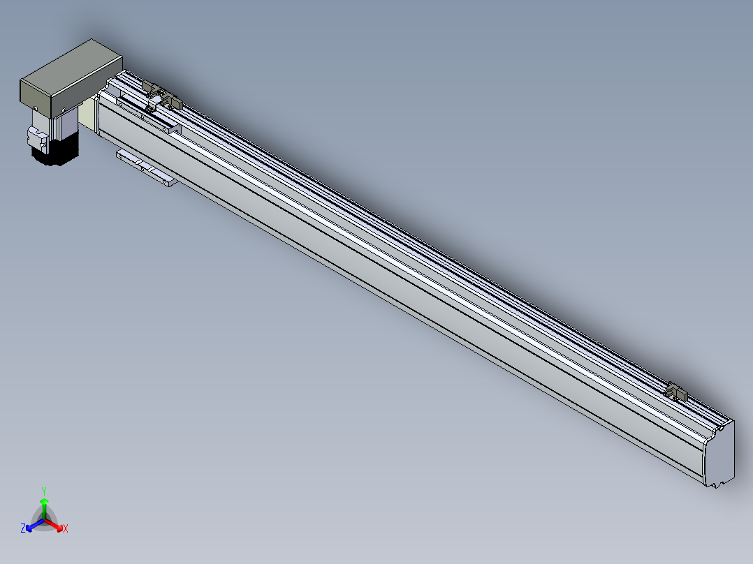 同步带滑台-半封闭B10H-L45-S1050-RU-P40-D3正等轴测图