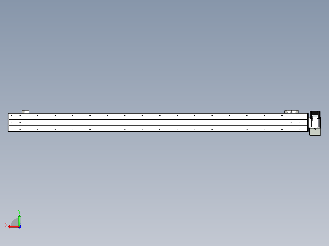 同步带滑台-半封闭B10H-L45-S1500-LD-P40-D3后视图