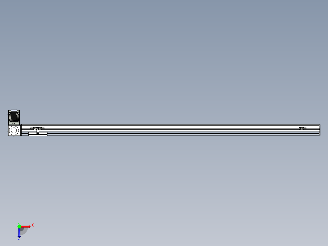 同步带滑台-半封闭B10H-L45-S1500-LD-P40-D3俯视图