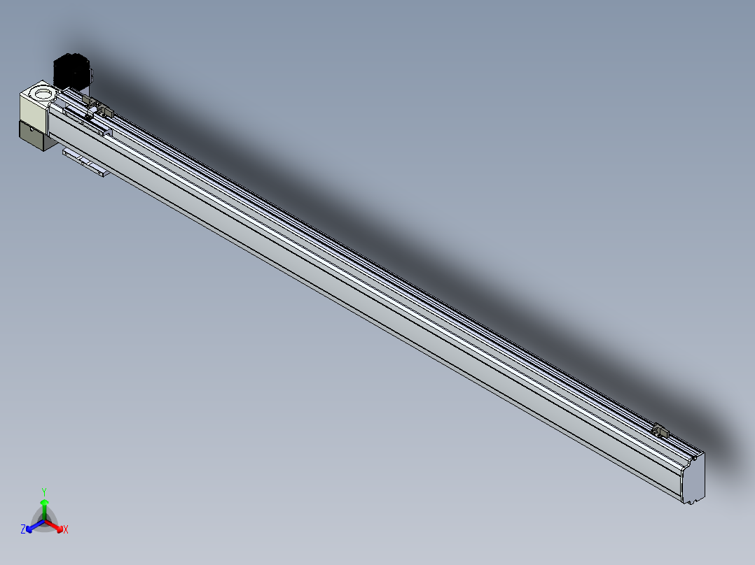同步带滑台-半封闭B10H-L45-S1500-LD-P40-D3正等轴测图