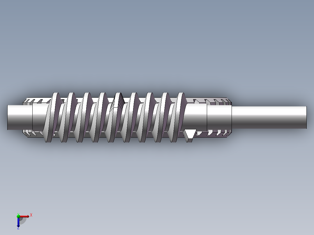 蜗轮蜗杆模型俯视图