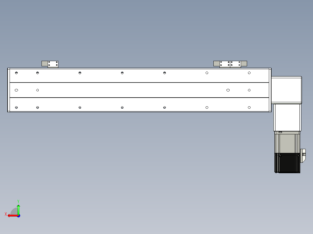 同步带滑台-半封闭B10-L90-S400-L-P40-D3后视图