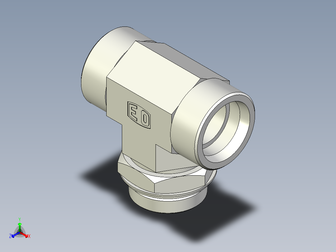 卡套式工业通用硬管接头EO_Adjustable_locknut_branch_tee_TEE38SROMDCF