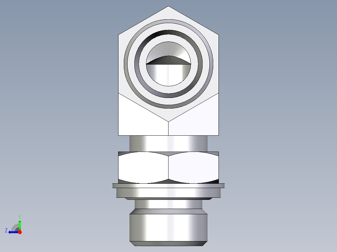 卡套式工业通用硬管接头EO_Adjustable_Locknut_elbow_WEE16SROMDCF右视图
