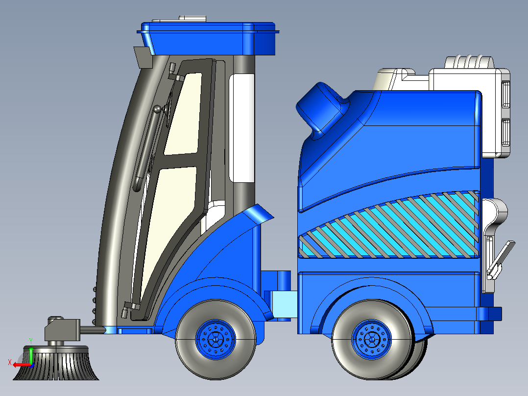 清扫车三维模型设计后视图