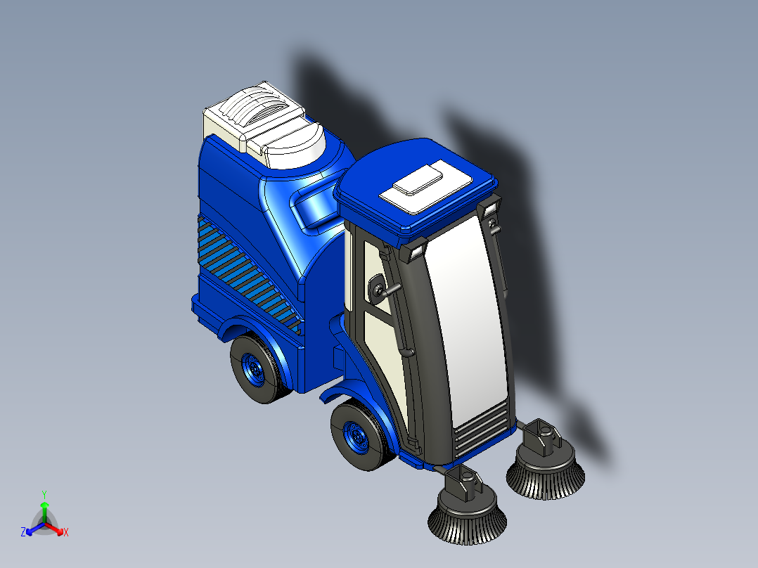清扫车三维模型设计正等轴测图