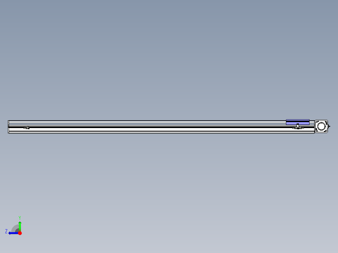 同步带滑台-半封闭B17-L100-S1850-R-P75-D3-N3右视图
