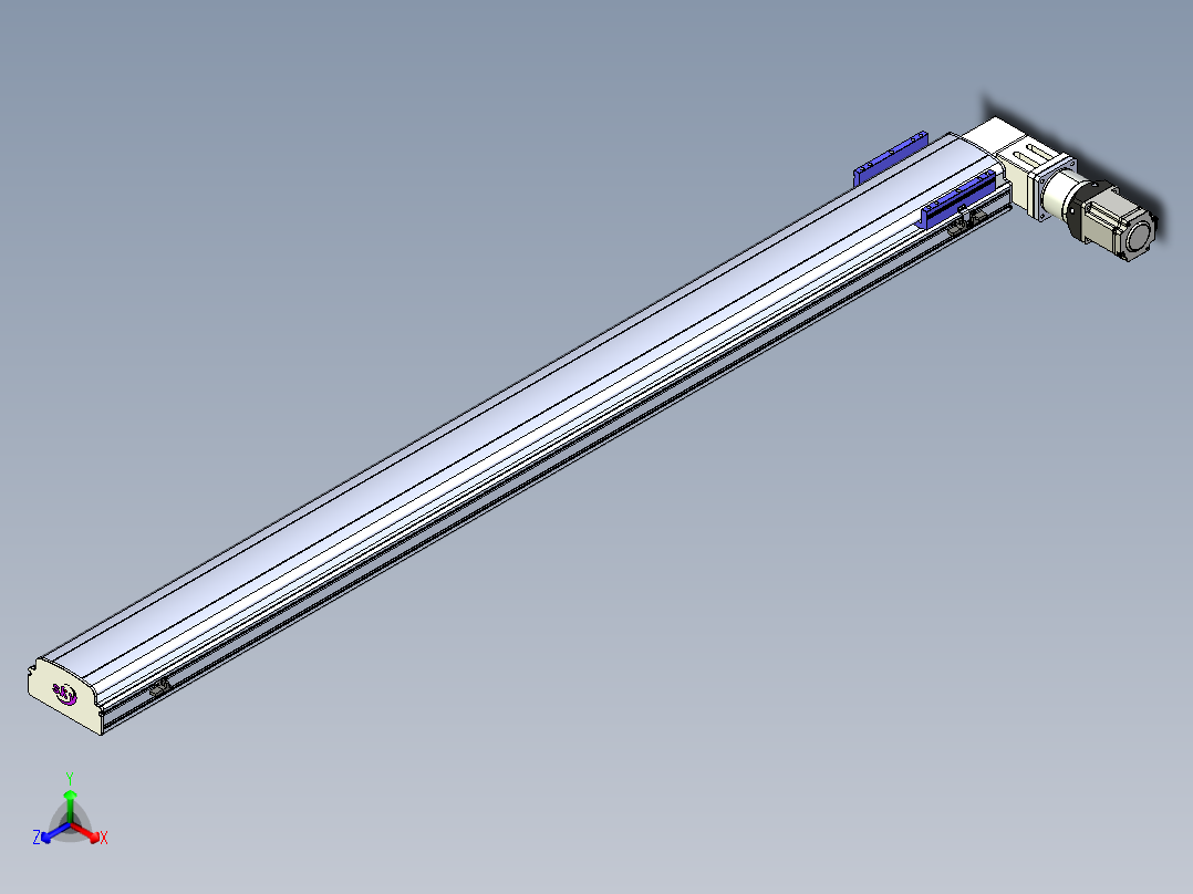 同步带滑台-半封闭B17-L100-S1850-R-P75-D3-N3正等轴测图