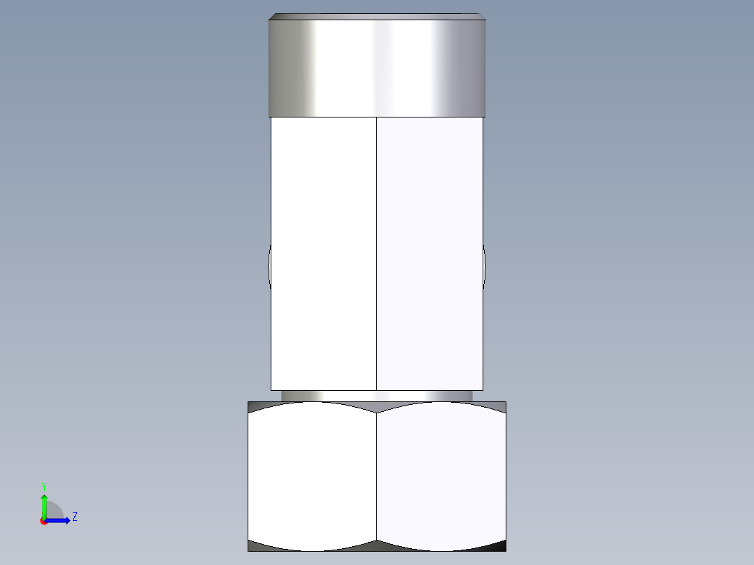 卡套式工业通用硬管接头EO_Swivel_nut_run_tee_EL30SOMD71左视图