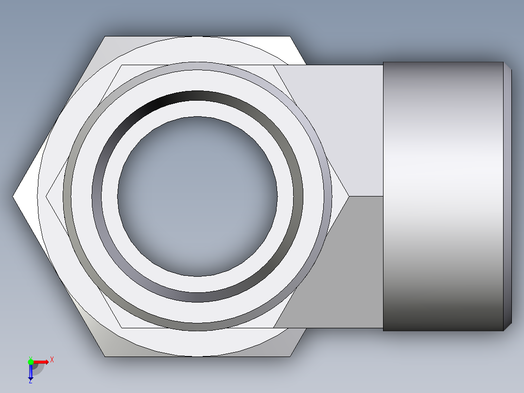卡套式工业通用硬管接头EO_Swivel_nut_run_tee_EL30SOMD71俯视图