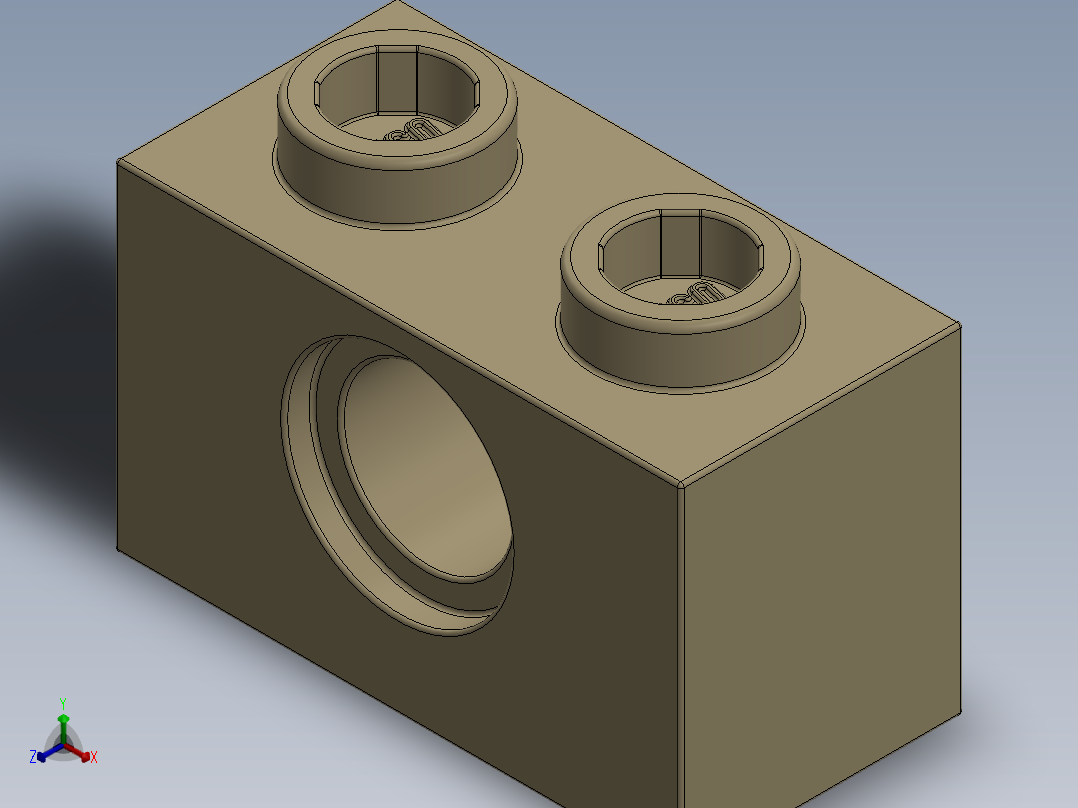 乐高机械组积木（横梁）-4205107 - 3700 Tan - Brick Yellow Technic Brick 1 x 2 with Hole