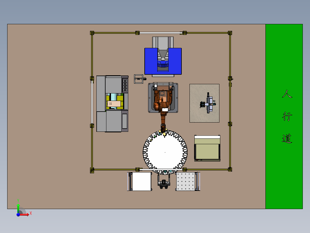 数控机床机器人上下料方案sw19前视图
