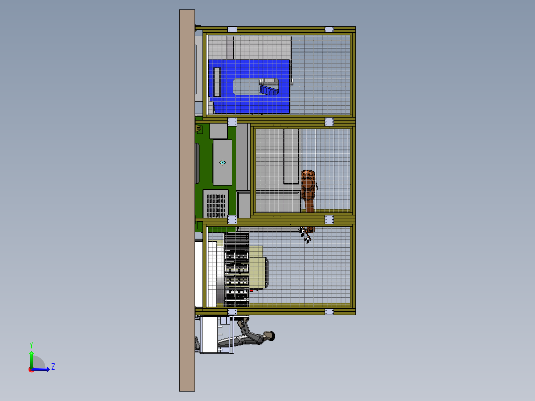 数控机床机器人上下料方案sw19左视图