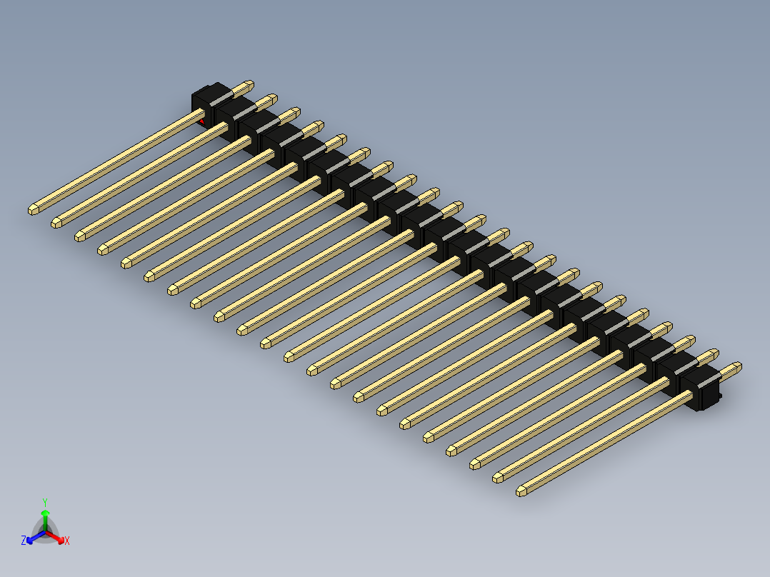 彩色公头100mil（2.54mm）系列-DS1021_black_1x22p_100mil_Type19_rev1.0