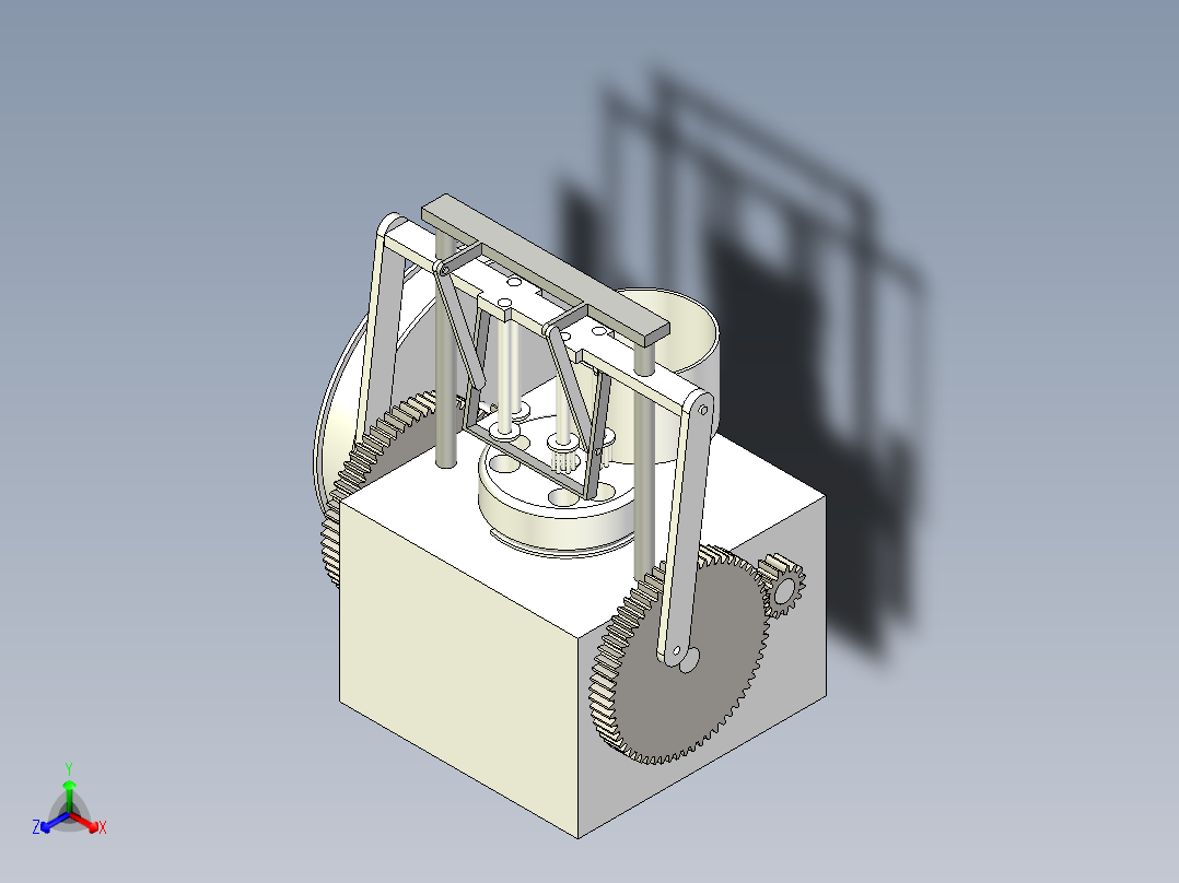 蜂窝煤成型机三维正等轴测图