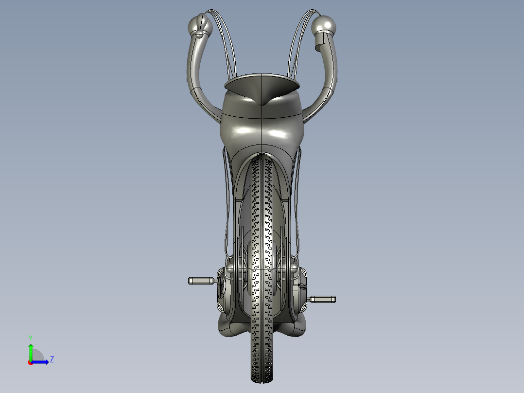 33---自行车1step三维图纸模型设计图纸左视图