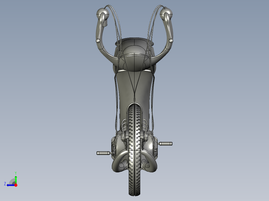 33---自行车1step三维图纸模型设计图纸右视图