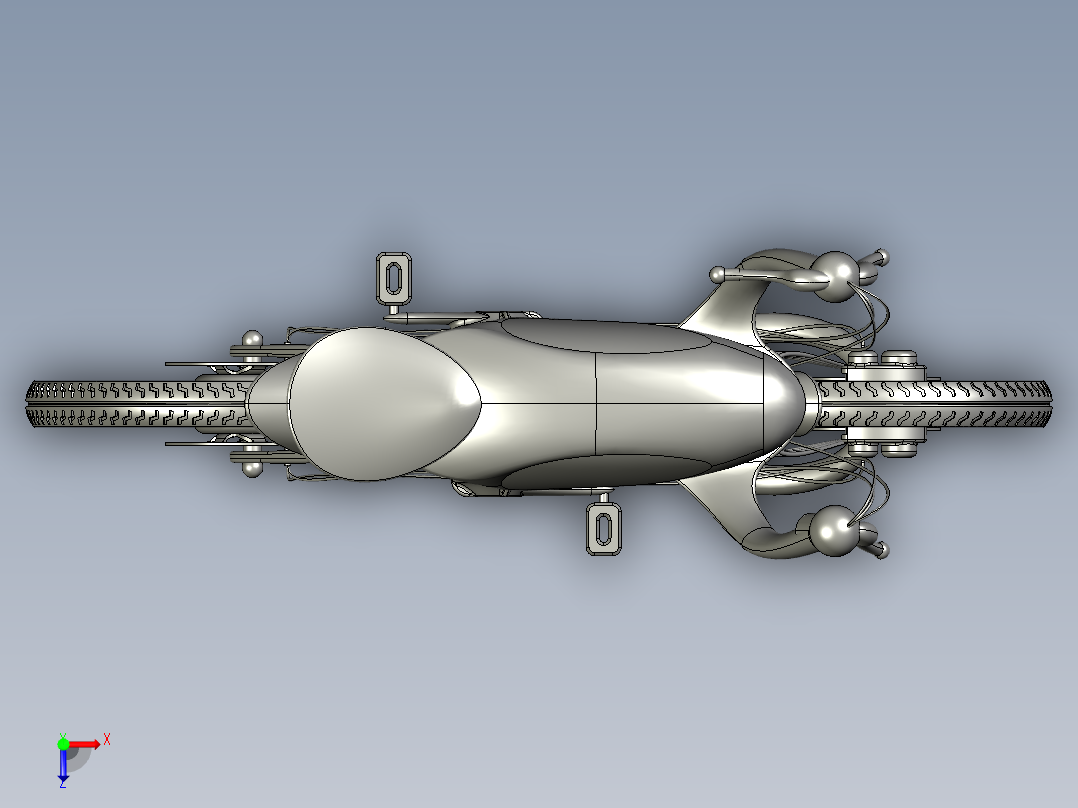 33---自行车1step三维图纸模型设计图纸俯视图