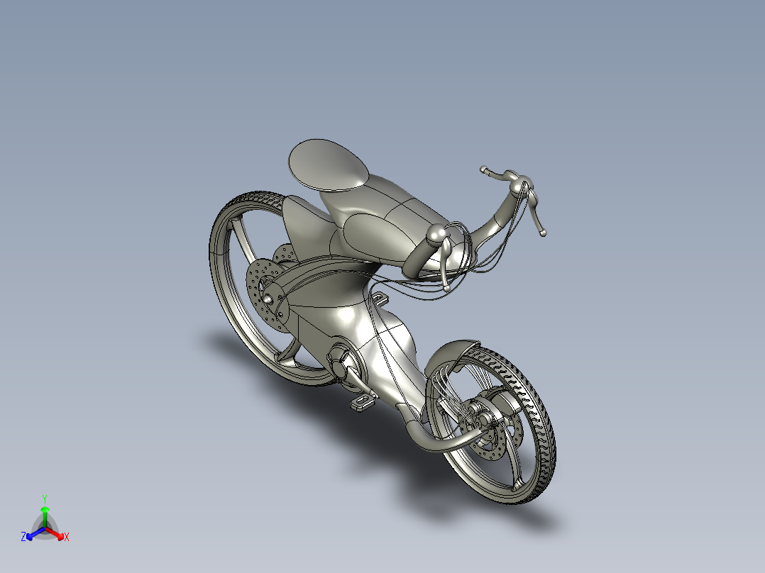 33---自行车1step三维图纸模型设计图纸正等轴测图