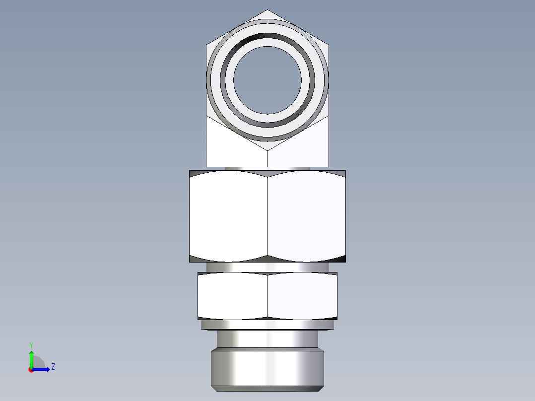 卡套式工业通用硬管接头EO_Assembled_adjustable_standpipe_branch_tee_EVT25SROMD71左视图