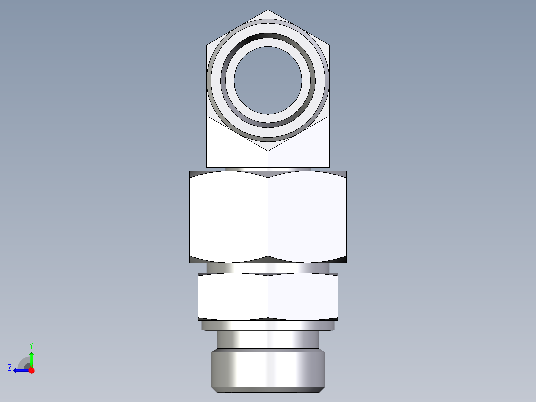 卡套式工业通用硬管接头EO_Assembled_adjustable_standpipe_branch_tee_EVT25SROMD71右视图