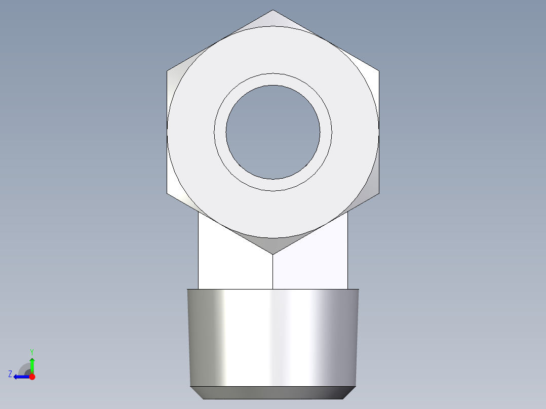 卡套式工业通用硬管接头EO_Male_stud_run_tee_TE15LR71右视图