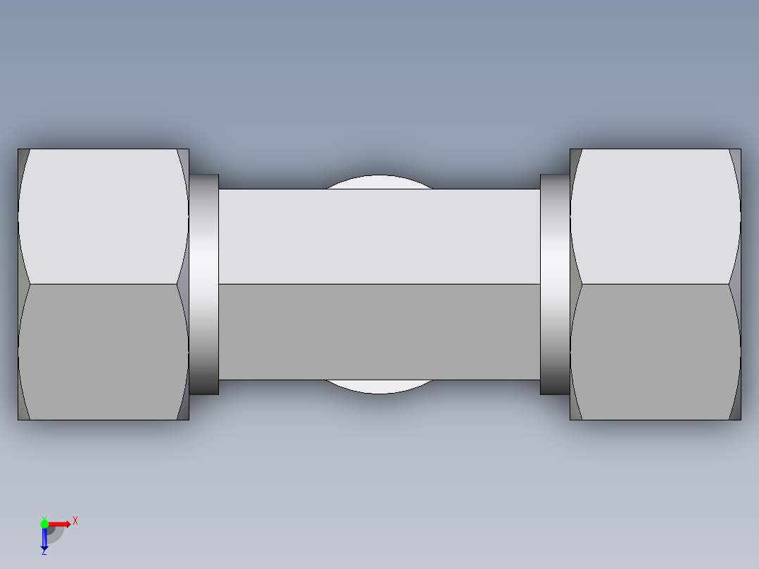 卡套式工业通用硬管接头EO_Male_stud_run_tee_TE15LR71俯视图