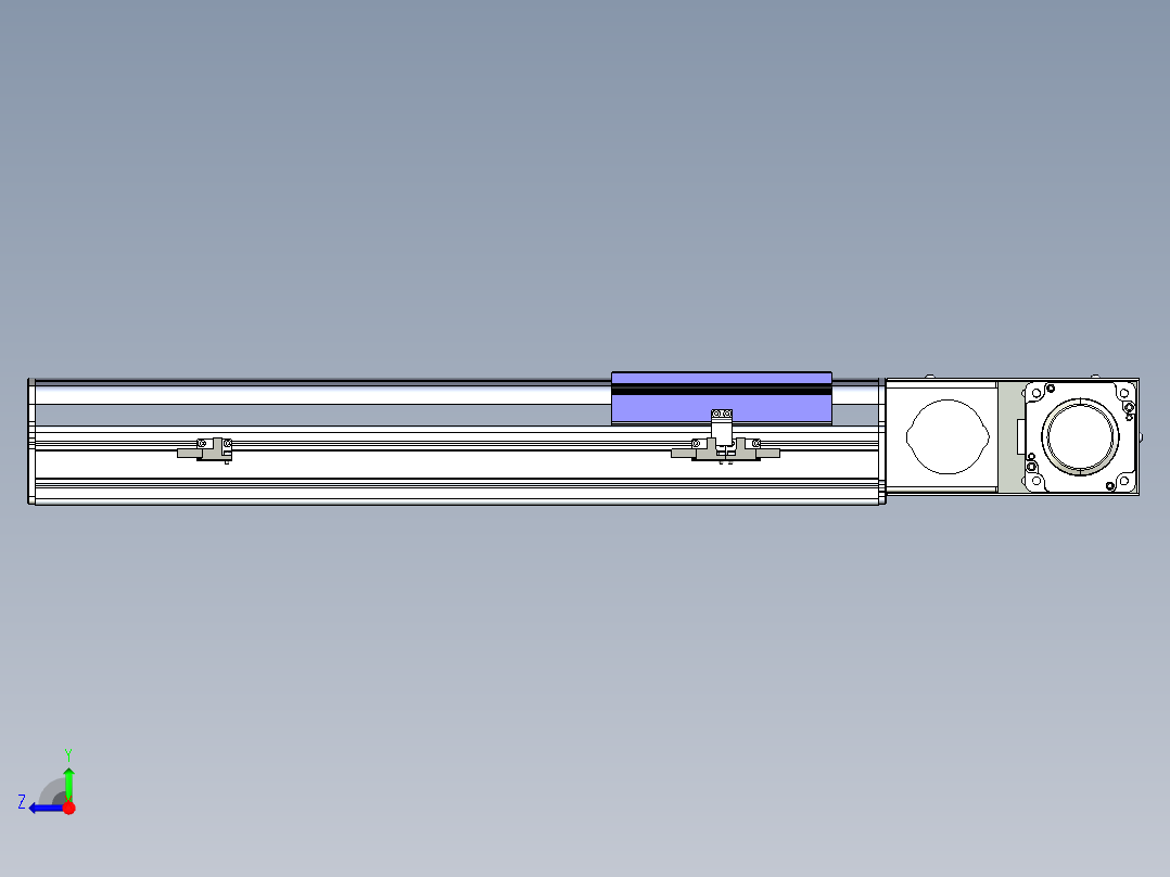 同步带滑台-半封闭B17H-L50-S350-L-P75-D3右视图