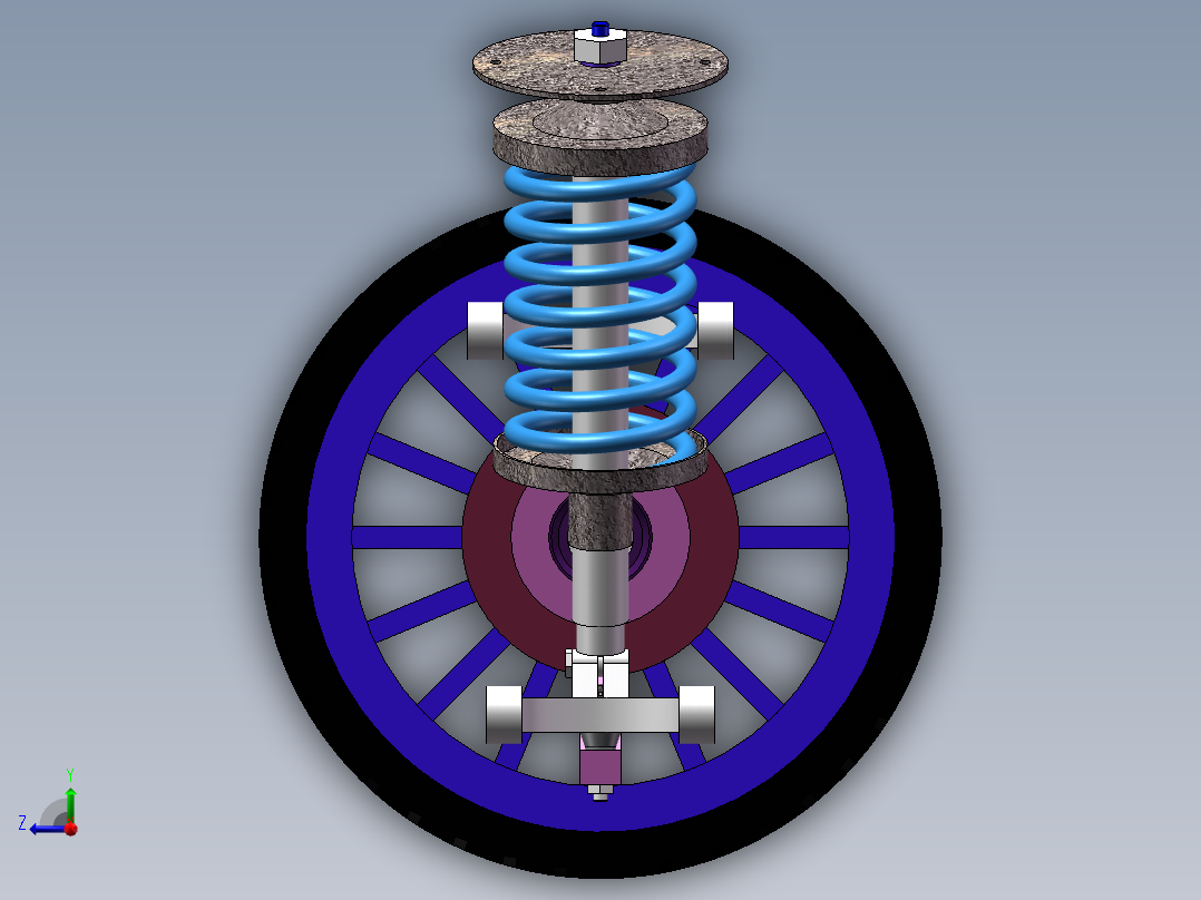 悬架里面带说明图纸三维可设计双臂梁悬架 (2车身质量1145)设计师syzn0121右视图