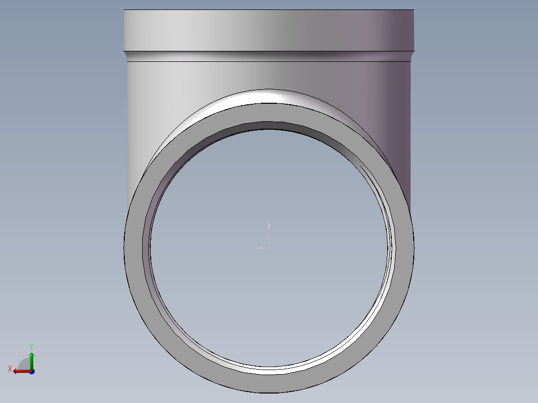 三通-等径 DN65后视图