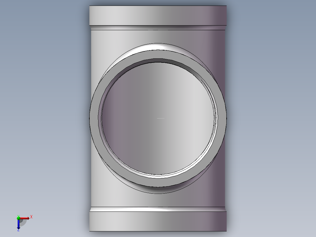 三通-等径 DN65俯视图